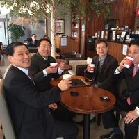 1남 전도회 지역 전도 후 커피샵에서 